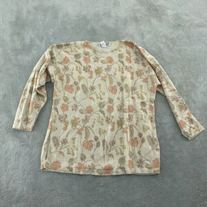 Gabriella T. Womens Floral Knit Sweater L 4508